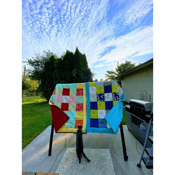 Positive Spring Vibes Hand Tied Patchwork Quilt - 2 choices - u pick - Picture 5 of 10